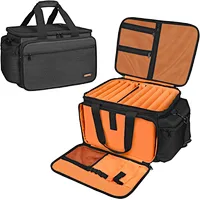 HOMFU DJ bag for equipment DJ cable file bag gig gear bag with Removable Divider DJ Cable organizer Case Travel gear bag for musicians cables accessions equipment
